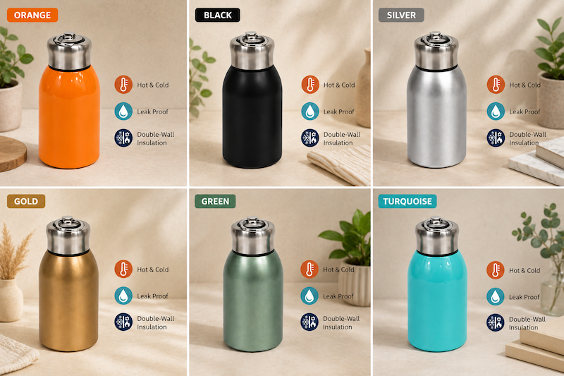 Mini Vacuum Insulated Tumbler Small Stainless Steel Thermal Bottle Water Flask Cups for Hot and Cold Drinks Travel Coffee Mug 300ml