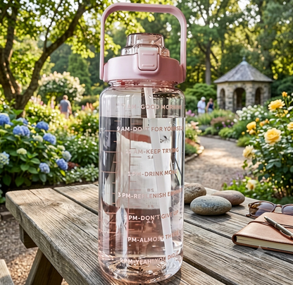 MOTIVATIONAL TRANSPARENT WATER BOTTLE 2L FOR TRACKING