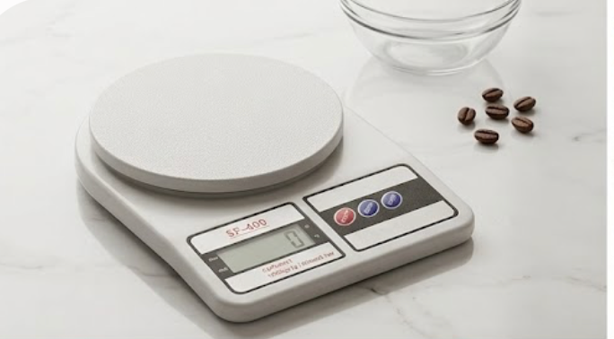 Digital Kitchen Weighing Scale | 10Kg x 1g Precision | Food Scale with LCD Display for Cooking, Baking, Meal Prep & Healthy Diet | Compact Weight Machine for Home Use (White)