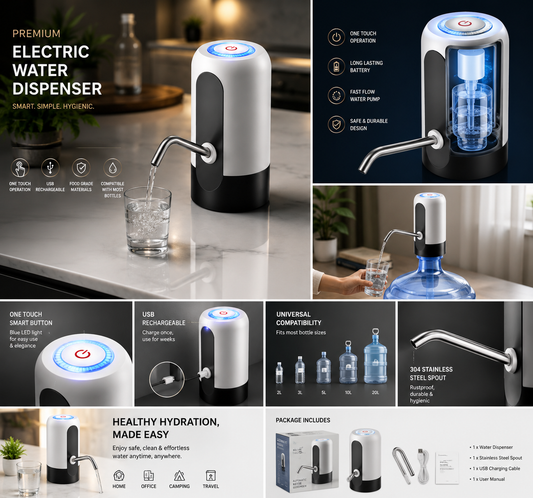 Automatic Wireless Water Can Dispenser Pump for 20 Litre Bottle Can, with Low Noise & High Efficiency