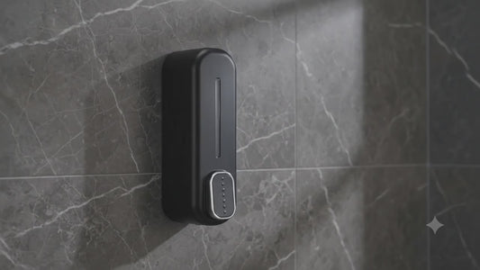 Black soap Dispenser Wall Mounted for Bathroom | Wash Basin | Liquid Sanitizer Shower Gel Dish Wash Soap Dispenser for Bathroom Kitchen 400Ml Pack of (1, Capsule Black, ABS Plastic)