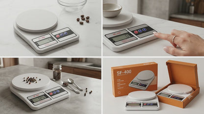 Digital Kitchen Weighing Scale | 10Kg x 1g Precision | Food Scale with LCD Display for Cooking, Baking, Meal Prep & Healthy Diet | Compact Weight Machine for Home Use (White)